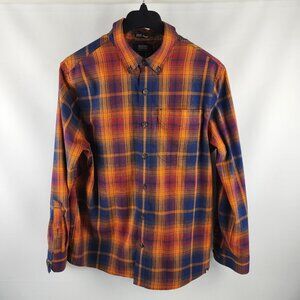 Alaskan Hardgear Shirt Mens Large Multi Plaid Midnight Sun Untucked Button Up